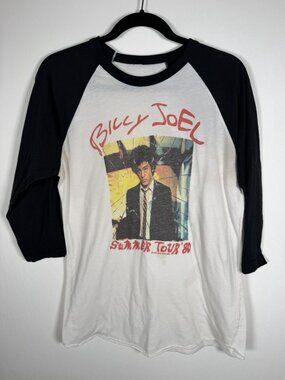 Authentic Vintage 80s 1980 Billy Joel Summer Tour baseball graphic band tee M